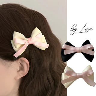 Kẹp Tóc Nơ Pastel phong cách Hàn Quốc, Nơ Cài Tóc kiểu dáng Lolita dành cho bạn gái, Kẹp Tóc Mái Ruy Băng by.Lisa