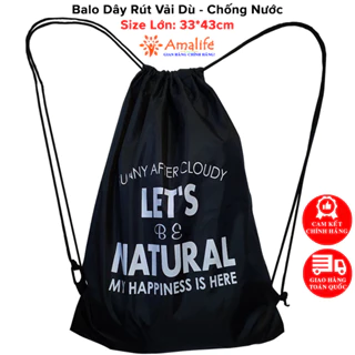 Balo Dây Rút Unisex Đựng Đồ Đa Năng, Túi Gấp, Túi Dây Rút Vải Dù Chống Thấm Nước Chính Hãng Amalife