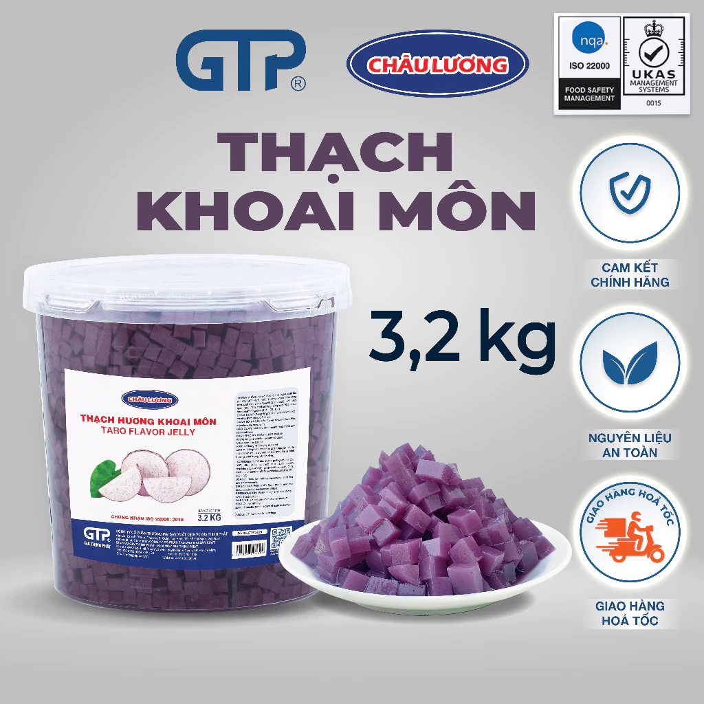 Hạt Thạch Khoai Môn Châu Lương (3.2kg/hộp) - Topping trà sữa, trà trái cây, trà thạch đào, trái cây tô, yogurt…