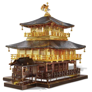 Mô Hình Kim Loại 3D Lắp Ráp Piececool Chùa Gác Vàng Kinkaku-ji (Golden Pavilion) HP257-GR