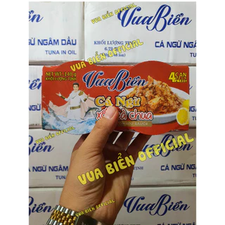 NGUYÊN LỐC 04 HỘP CÁ NGỪ XỐT CÀ CHUA VUA BIỂN CHÍNH HÃNG - TUNA IN TOMATO SAUCE 140g