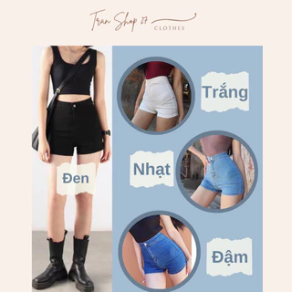 Quần short đùi jean nữ cạp cao ôm body tôn dáng trẻ trung, gợi cảm