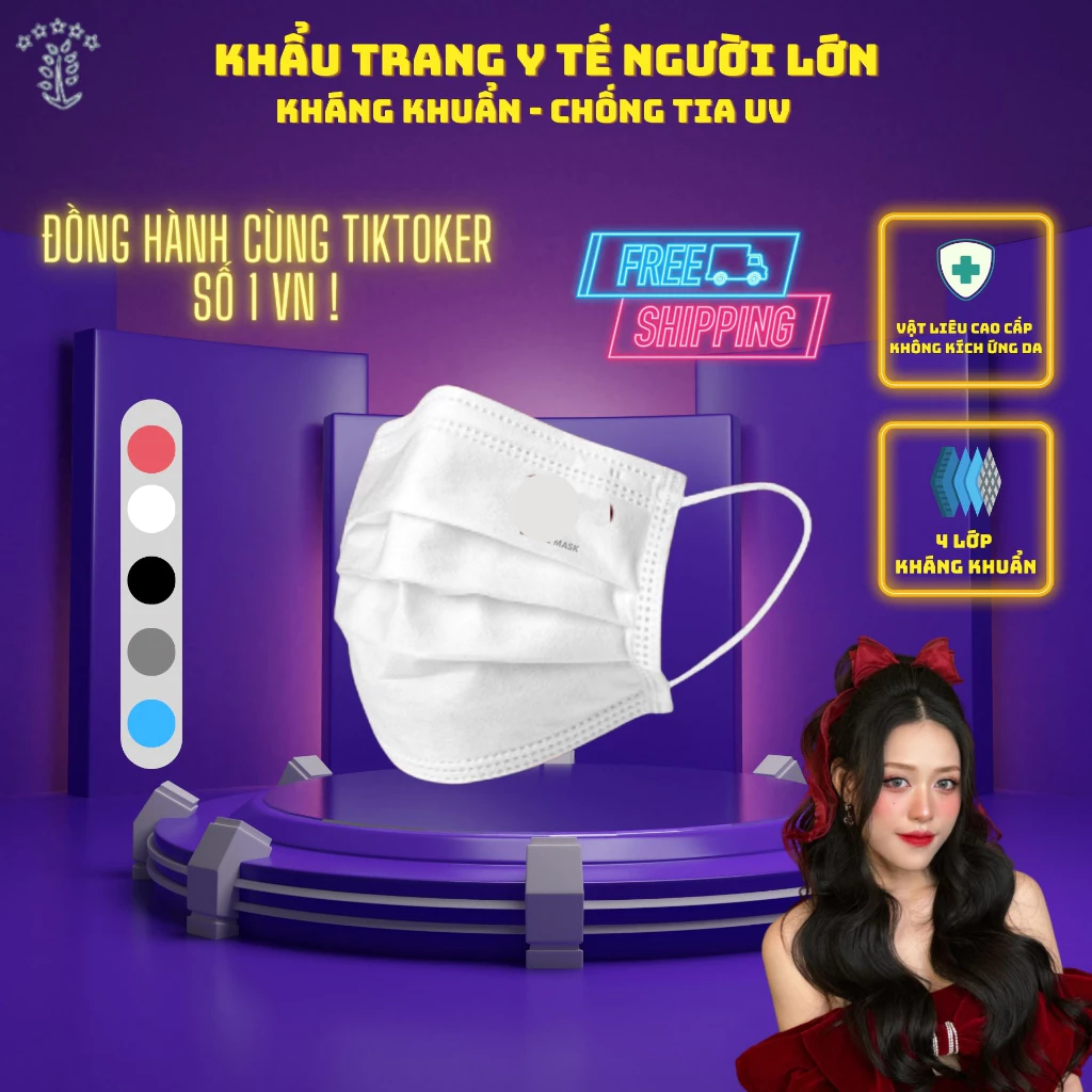 [ Thùng 100 cái ] Khẩu Trang Y Tế KENKI 4 LỚP Kháng khuẩn ,Chống Tia UV cao cấp