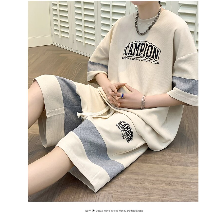 Set đồ bộ HappyFamily in chữ CAMPION năng động trẻ trung chất cotton 100 cao cấp