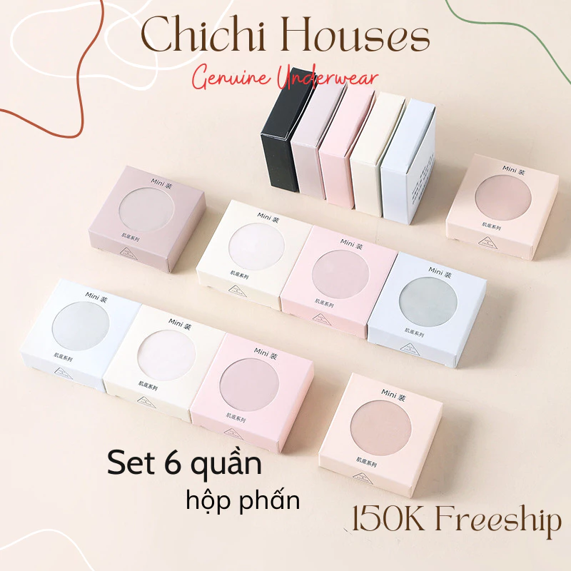 Set 6 quần lót nữ su thạch băng lụa kháng khuẩn tàng hình trong hộp mini không đường may cao cấp EvaBra 6135