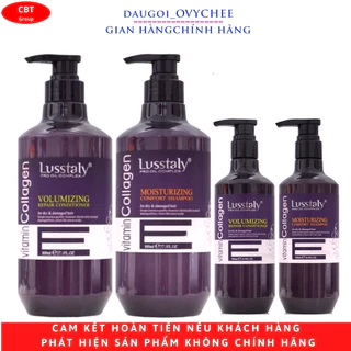 Dầu Gội Dầu Xả Lusstaly vitamin E 500ml - 800ml dưỡng ẩm mềm mượt phục hồi tóc chống rụng tăng phồng