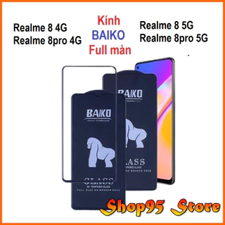 Cường lực Kingkong Baiko Realme 8 4G 5G/ Realme 8 pro siêu mượt siêu cứng full màn hình hạn chế bám vân tay