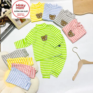 ( 7-27KG DƯỚI 5 TUỔI) Bộ Quần Áo Dài Tay MINKY MOM Thun Lạnh SỌC DỆT cho Trẻ Em Bé Trai Bé Gái vải mềm mịn.