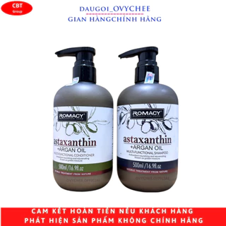 Dầu Gội Xả Dưỡng Sinh ROMACY ASTAXANTHIN ARGAN OIL 500ml Phục Hồi Chống Lão Hóa Tóc, Siêu Mềm Mượt