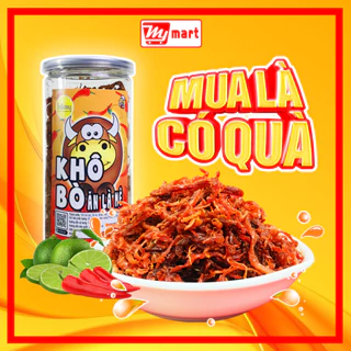 Khô bò xé sợi ăn liền loại 1 đóng hũ 300g đồ ăn vặt Mymart