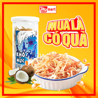 Khô mực hấp dừa, mực xé sợi hấp nước dừa hũ 250gr đồ ăn vặt Mymart