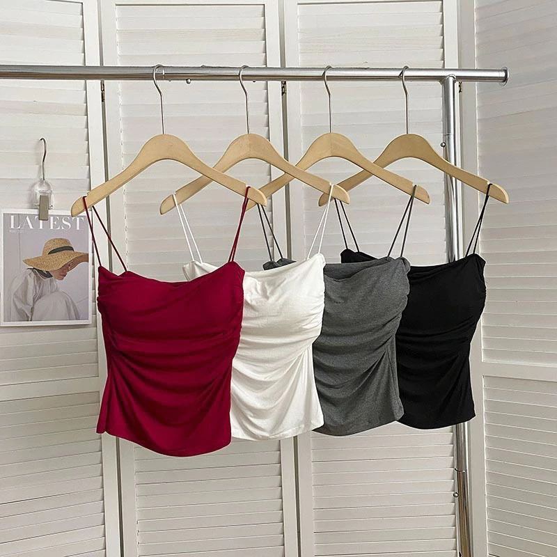 Áo Bra 2 Dây Mảnh Kèm Mút Đệm Ngực Dáng Dài Nhún Eo 3318