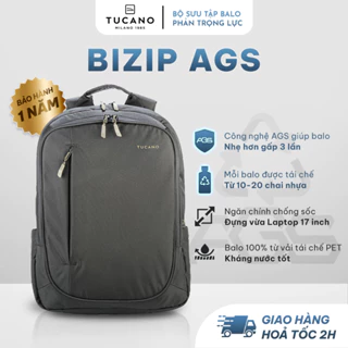 Balo Laptop Tái Chế TUCANO BIZIP AGS ECO 17 Inch - AGS Giảm 75% Trọng Lực, Thiết Kế Chống Sốc, Chống Thấm