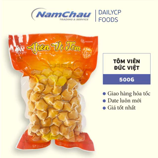 Tôm viên chiên Đức Việt gói 500gr thơm ngon dùng chiên, xào, nấu, thả lẩu tiện lợi [HN giao hàng hỏa tốc]