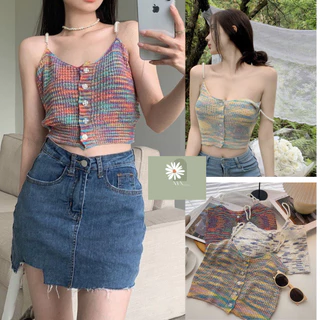 Áo 2 Dây Croptop Dệt Kim Nhiều Màu Phối Dây Nc Siêu Cá Tính Phù Hợp Mọi Lứa Tuổi Hàng Qccc Nvn. Store