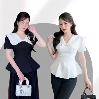 Áo bigsize cổ V dáng peplum xòe công sở xinh xắn ( Thời trang Vicky G - Anitagreen ) HN0823