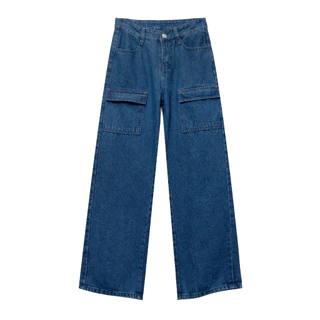 KIẾM LÀ MỐT RURAL - quần jeans nam dài ống rộng màu xanh đậm túi bên hông