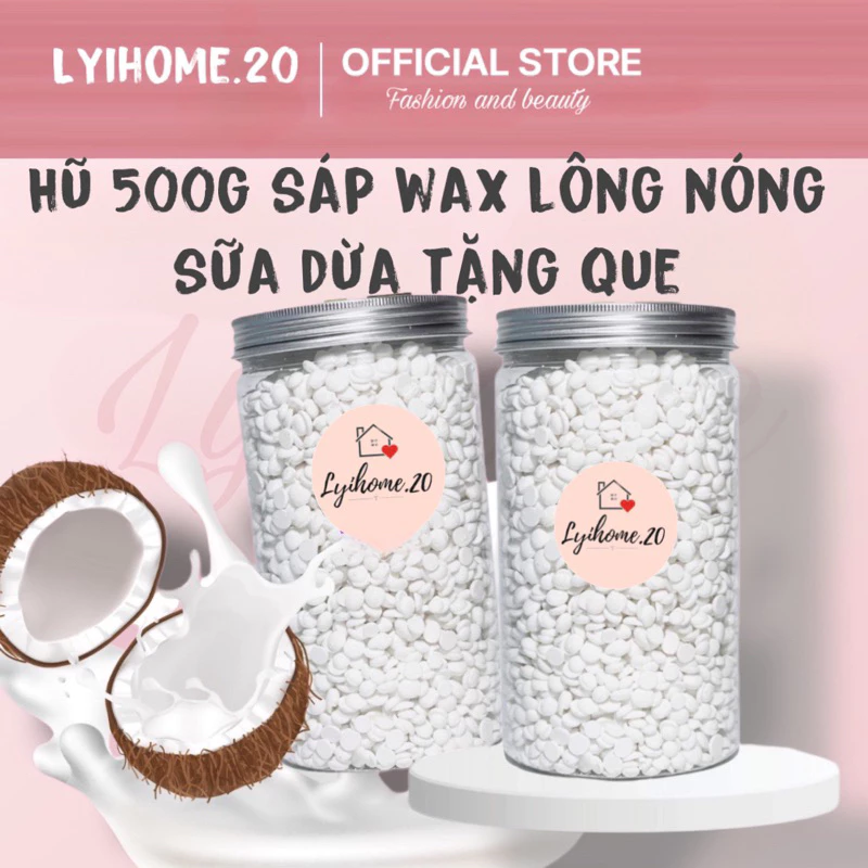 [ CHE TÊN] SÁP WAX LÔNG NÓNG SỮA DỪA TẨY LÔNG TAY CHÂN NÁCH BIIKINI,DÙNG CHO CẢ LÔNG NHẠY CẢM LYIHOME