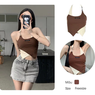 ÁO CROPTOP PHỐI 2 MÀU