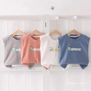 Áo ba lỗ cho bé trai, áo sát nách SUPERSTAN chất cotton đũi cho bé từ 7-24kg - LOEN KIDS