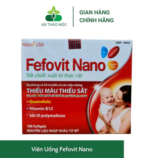 Viên Uống Fefovit Nano.Bổ Sung Sắt 3 Cho Phụ Nữ Có Thai Cho Con Bú,Người Bị Thiếu Máu