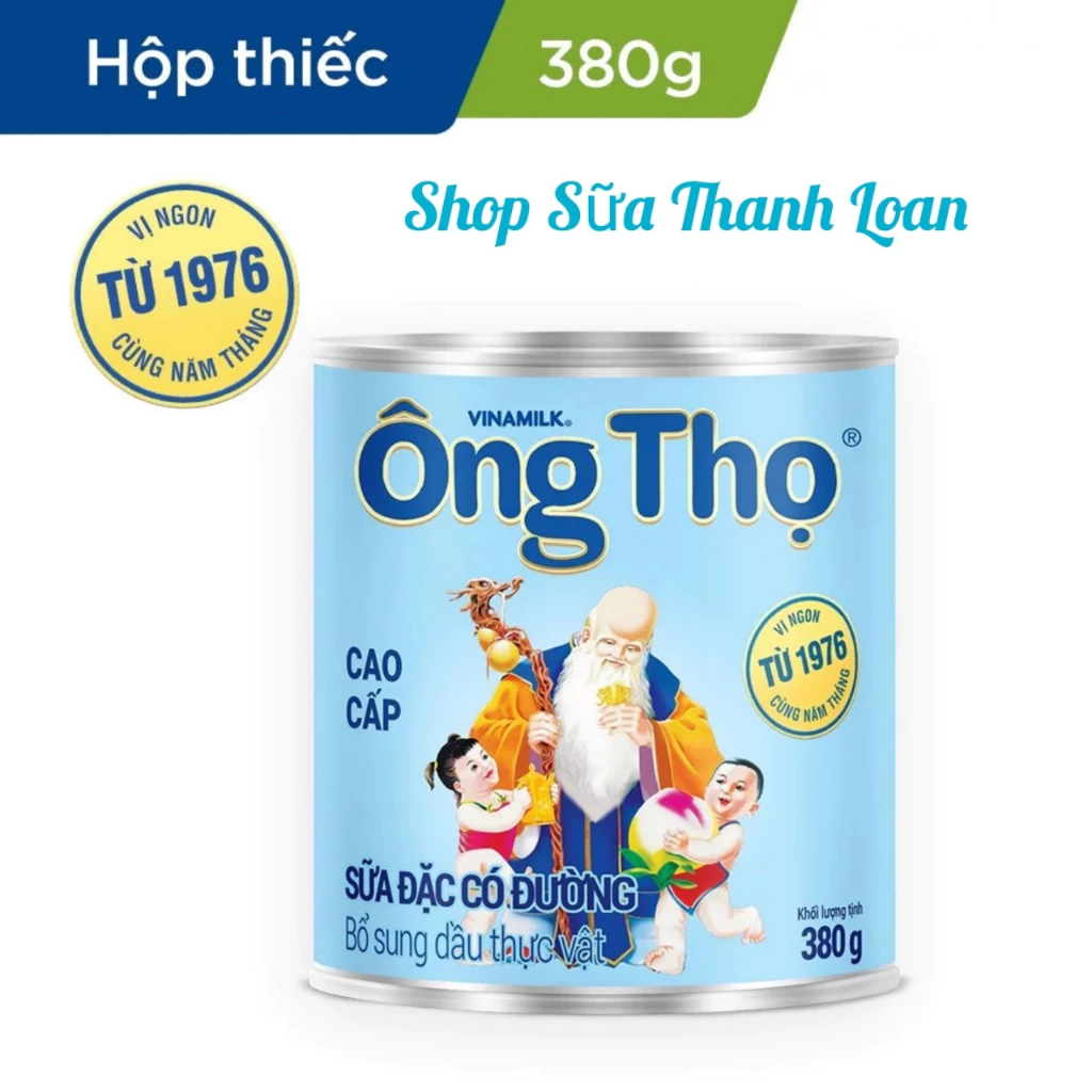 [HSD T5-2025] SỮA ĐẶC CÓ ĐƯỜNG ÔNG THỌ CHỮ XANH - Hộp thiếc 380g.