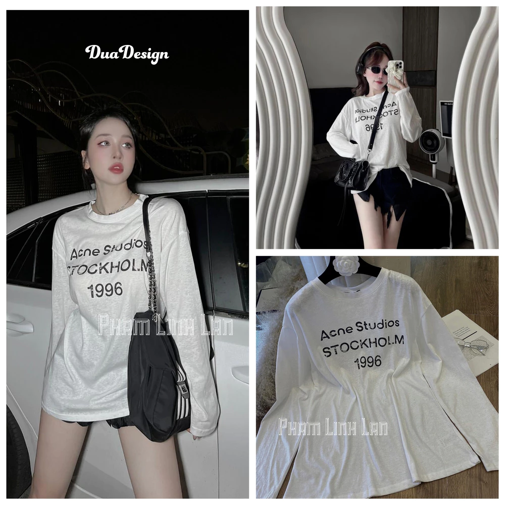 Áo Phông Áo Thun Nữ Dài Tay Dáng Thụng Cotton 40-70KG Bầu 70kg Mặc Được mẫu AOPHONGGIAYDAITAY1996. D185