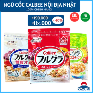 Ngũ cốc Calbee, ngũ cốc trái cây yến mạch tốt cho sức khỏe, túi 380g nội địa Nhật [T8/2024]