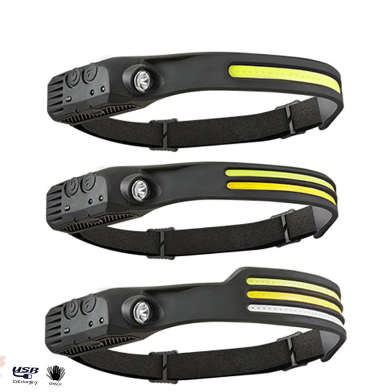 Đèn Pha Led Cảm Biến Sóng Màu Trắng Vàng Đỏ Cổng Sạc Usb Chống Thấm Nước Phù Hợp Cho Câu Cá Vào Ban Đêm