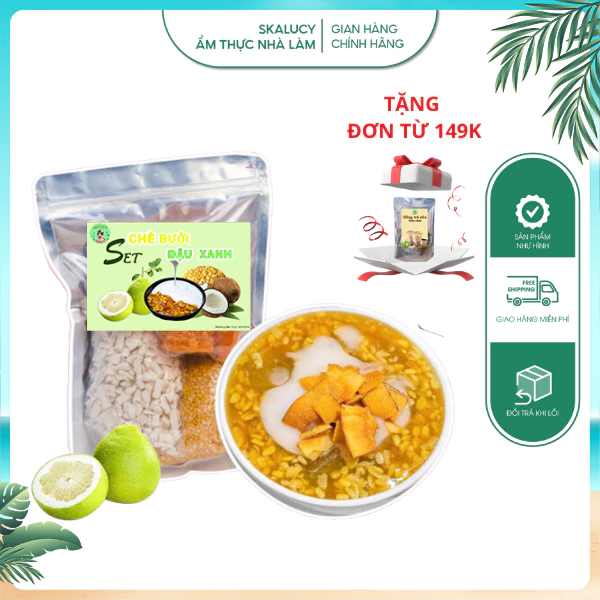 Set Chè Bưởi An Giang Đầy Đủ Nguyên Liệu, Nguyên Liệu Nấu Chè Bưởi Thơm Ngon Nấu Được 10-45 Bát