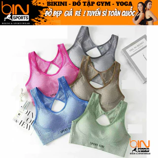 Áo bra nữ tập gym yoga aerobic thể thao kèm mút chất liệu thun dệt kim thấm hút mồ hôi co dãn 4 chiều BINSPORTS A256