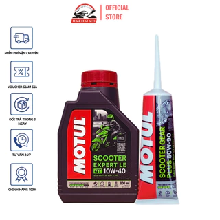 Combo nhớt máy và nhớt hộp số xe tay ga Motul Expert 800ml và Motul Gear 120ml