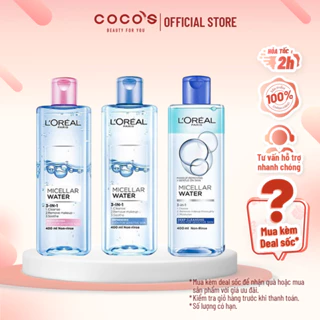 Nước Tẩy Trang Cho Mọi Loại Da L'Oreal Paris 3-in-1 Micellar Water 400ml / 95ml