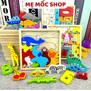 Đồ Chơi Gỗ Ghép Hình Nổi Nhiều Chủ Đề Đa Dạng Memocshop Bộ Xếp Hình Logic Giúp Bé Phát Triển Tư Duy Sáng Tạo