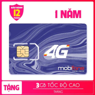 Sim 4G 1 năm mobifone mới đăng ký tặng miễn phí 3G /Tháng 1 năm không cần nạp tiền - Sim MDT255
