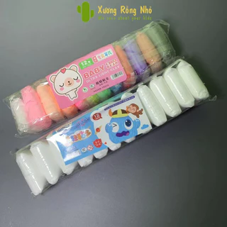 Đất sét nhật tự khô an toàn 12 màu cao cấp Softclay nặn hình, làm Butter slime kèm bộ cây tạo hình loại 1 hàng đẹp