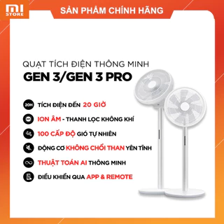 Quạt tích điện không dây thông minh Smartmi Gen 2S/ Gen 3 / Gen 3 Pro - Tạo Ion âm thanh lọc không khí, động cơ DC