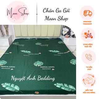 Ga Giường Cotton Poly, Ga bo chun Đệm Đủ Size 1m2, 1m6, 1m8 , 2m2 (Chưa Kèm Vỏ Gối) Dành Cho Đệm Dưới 10cm - [LÁ CHUỐI]