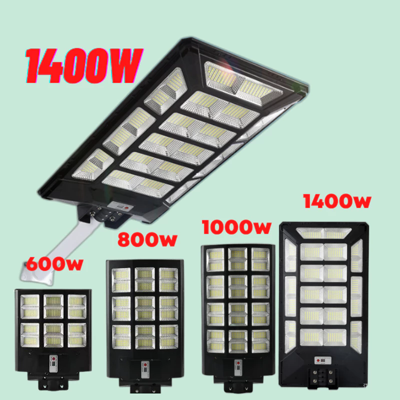 ĐÈN ĐƯỜNG NĂNG LƯỢNG MẶT TRỜI , ĐÈN NĂNG LƯỢNG MẶT TRỜI TẤM PIN LIỀN THỂ ,1400w, 1000w, 800w, 600w IP67 CHỐNG NƯỚC