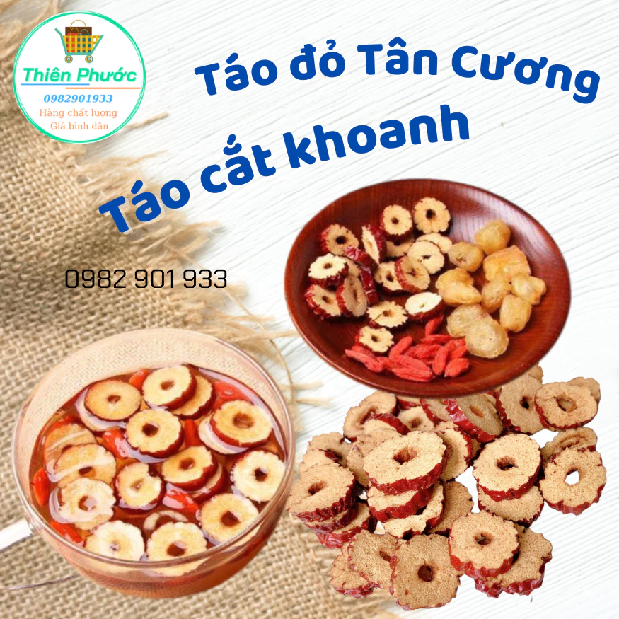 táo đỏ cắt lát (táo khoanh) 100g dùng nấu chè dưỡng nhan, pha trà