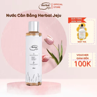 Nước Cân Bằng Jeju Herb Brightening Toner Dưỡng Sáng Trắng Da Thảo Mộc Dịu Nhẹ Se Khít Lỗ Chân Lông 200ml