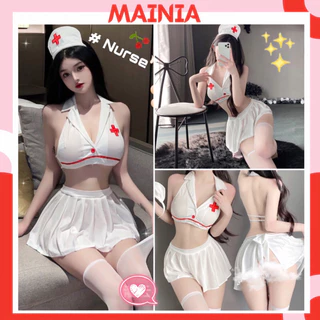 Váy Ngủ 4 Món CosPlay Cô Y Tá Xinh Đẹp Quyến Rũ 2663 Gợi Cảm Mainia Shop