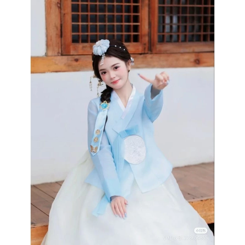 💥HANBOK - ĐỒ HÀN QUỐC - Hanbok cao cấp - Đồ Truyền Thống Hàn Quốc - Xanh💥