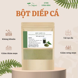 Bột Diếp Cá Hữu Cơ, bột diếp cá đắp mặt giảm mụn, mờ thâm, ngăn ngừa mụn ẩn, sạm nám organic