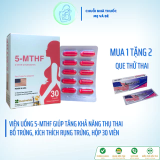 5-MTHF, Viên uống tăng khả năng thụ thai, Bổ trứng, Kích thích rụng trứng, Bổ bầu cho mẹ bầu - 30 viên - Baby Mom Health