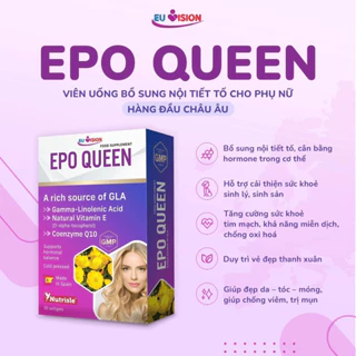 Viên uống EPO QUEEN giúp cân bằng nội tiết tố nữ, cải thiện tình trạng nóng trong bốc hỏa, giúp da mịn màng trắng sáng