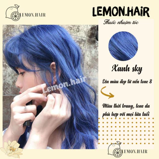 Thuốc nhuộm tóc xanh blue sky + tặng oxy trợ dưỡng - lemon.hair