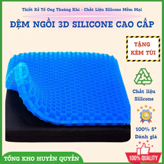 Đệm Ngồi 3D Silicon 2 Lớp Tổ Ong Lót Ghế Thoáng Khí Chống Đau Mỏi Lưng TongkhoHuyenQuyen