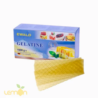 500g Gelatine Ewald Đức dạng lá (3.4g/lá) dùng làm đông bánh kẹo, pudding, panna cotta