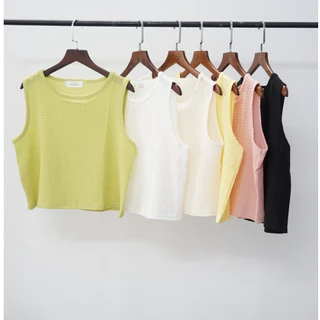 Áo Croptop nữ Sát Nách vải thun Xốp Cao cấp thời trang ANHSTORE , Áo thun Xốp croptop nữ màu Pastel thời trang